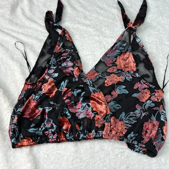 Free People | Tied to You Floral Velvet Tank in Dark Combo - Picture 8 of 8